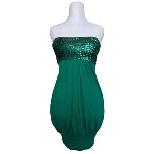 VTG Y2K Rue21 Green Sequin Bubble Dress